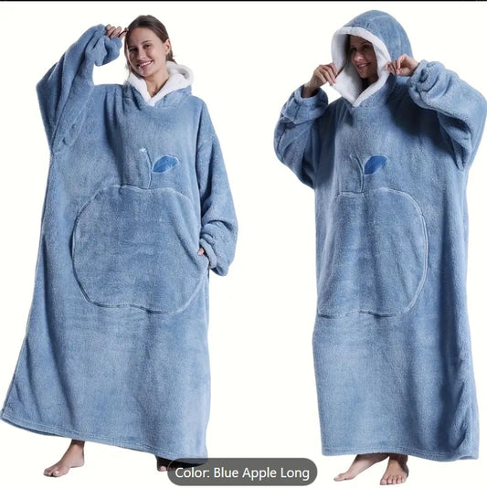 Cozy Fleece Hooded Wearable Blanket Sweatshirt