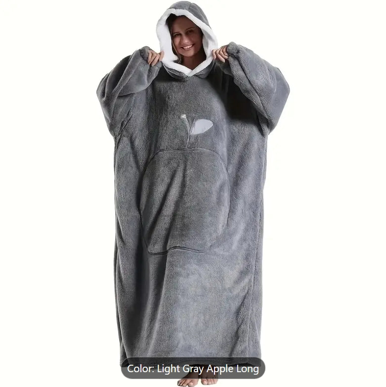 Cozy Fleece Hooded Wearable Blanket Sweatshirt