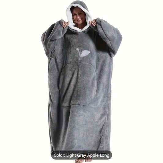 Cozy Fleece Hooded Wearable Blanket Sweatshirt