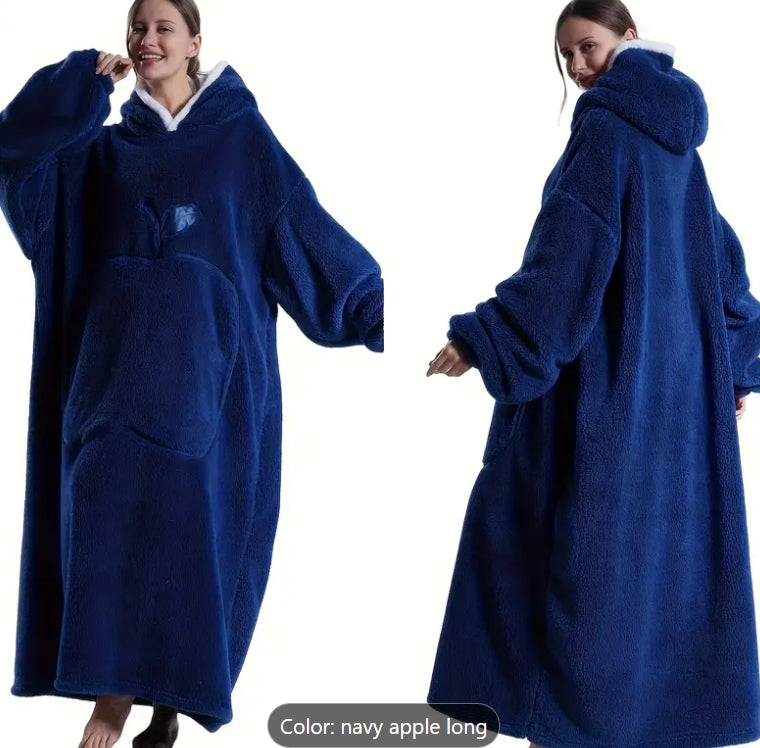 Cozy Fleece Hooded Wearable Blanket Sweatshirt