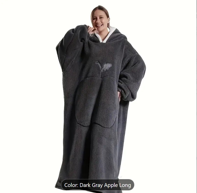 Cozy Fleece Hooded Wearable Blanket Sweatshirt