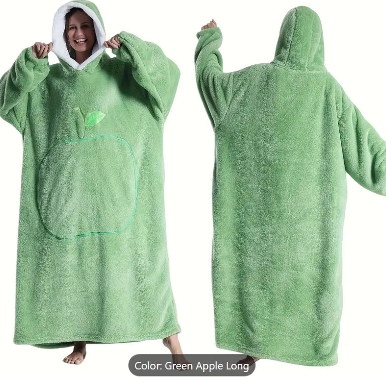 Cozy Fleece Hooded Wearable Blanket Sweatshirt