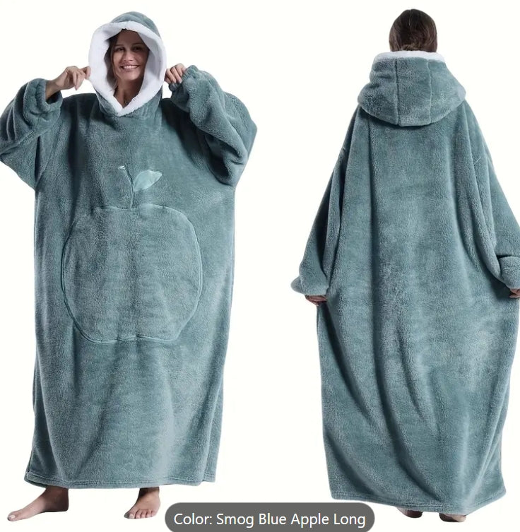 Cozy Fleece Hooded Wearable Blanket Sweatshirt
