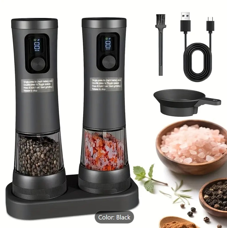 Electric Salt and Pepper Grinder Set